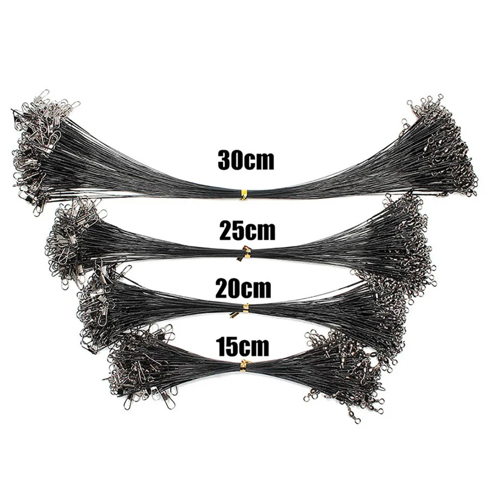 

20pcs Anti Bite Steel Fishing Line 15cm-30cm Swivel Pin Soft Steel Wire Leader Fishing Tackle Supplies