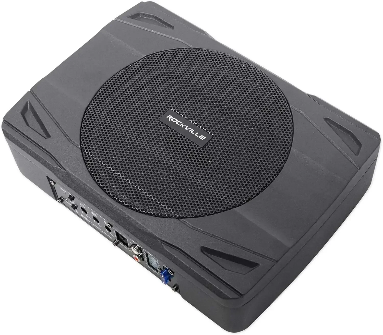 Rockville SS8P 400w 8" subwoofer delgado para automóvil/camión con alimentación activa debajo del asiento, negro