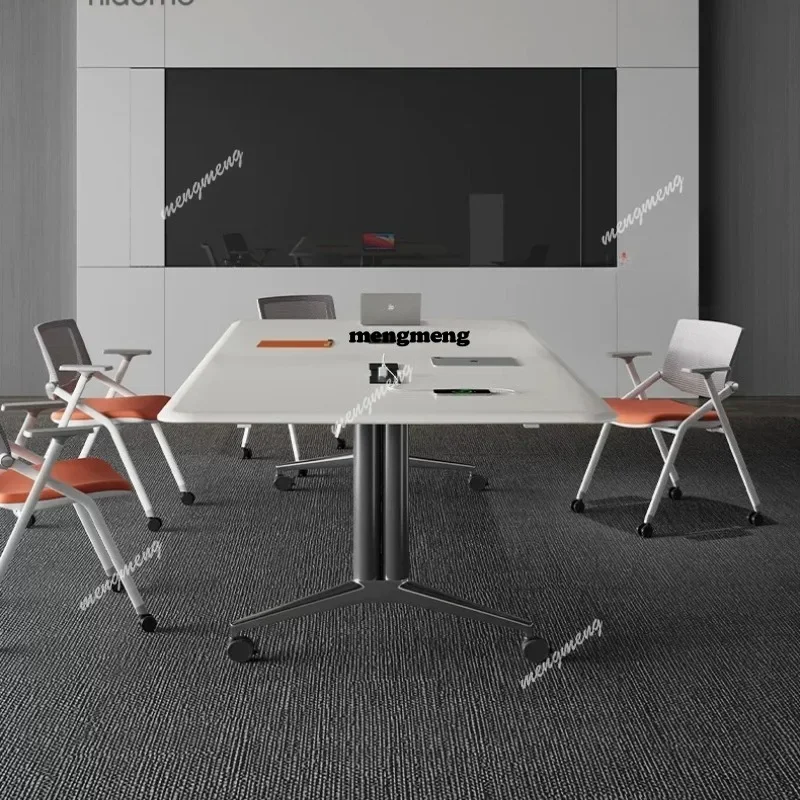 H132 Folding conference table movable splicing training strip retractable office table and chair combination reception negotiati