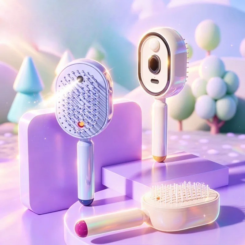 Cepillo de masaje multifuncional, cepillo de vapor eléctrico para el cabello, carga USB-C, vaporizador, alisador, anti-frizz, cepillo de peinado.