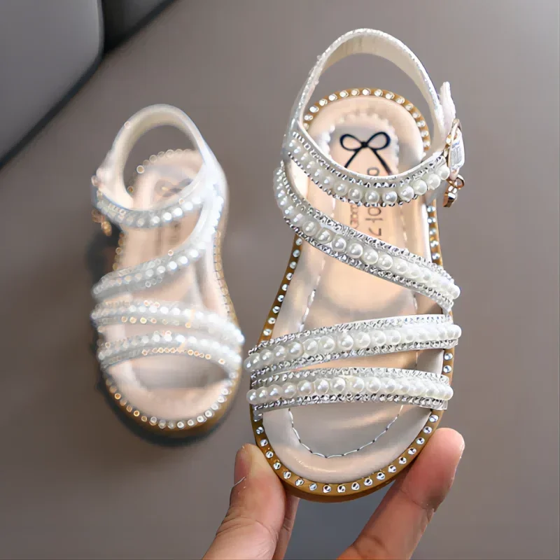 

Girl Sandals Summer Fashion Kids Baby Girls Bling Rhinestone Princess Single Sandals For Little Big Girl's Shoes