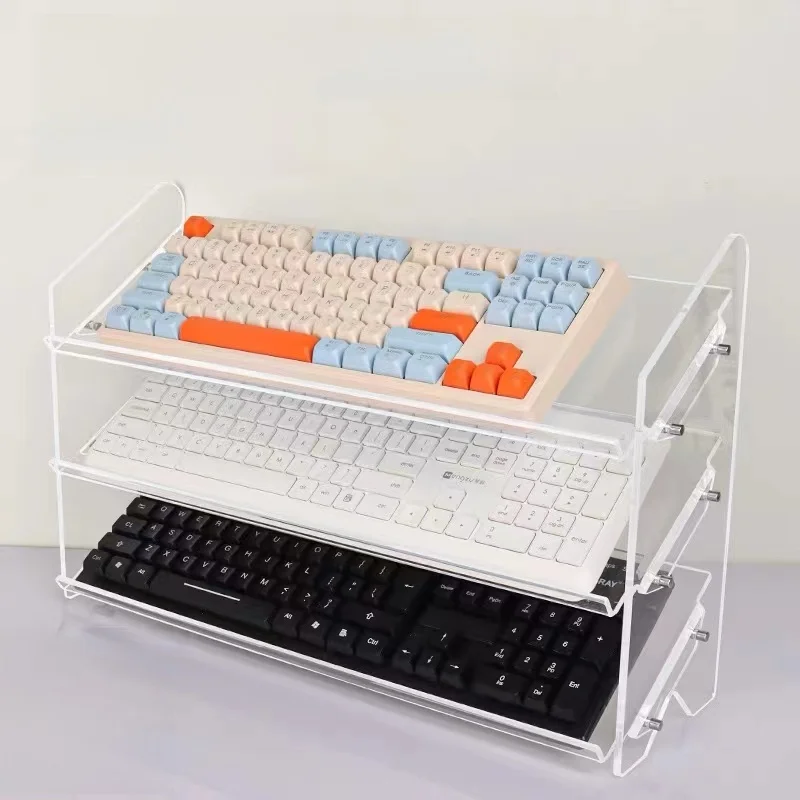 

Acrylic Wirel Mechanical Keyboard Display Stand Mouse Placement Storage Cabinet Dustproof Desktop Organizer Ra Holder