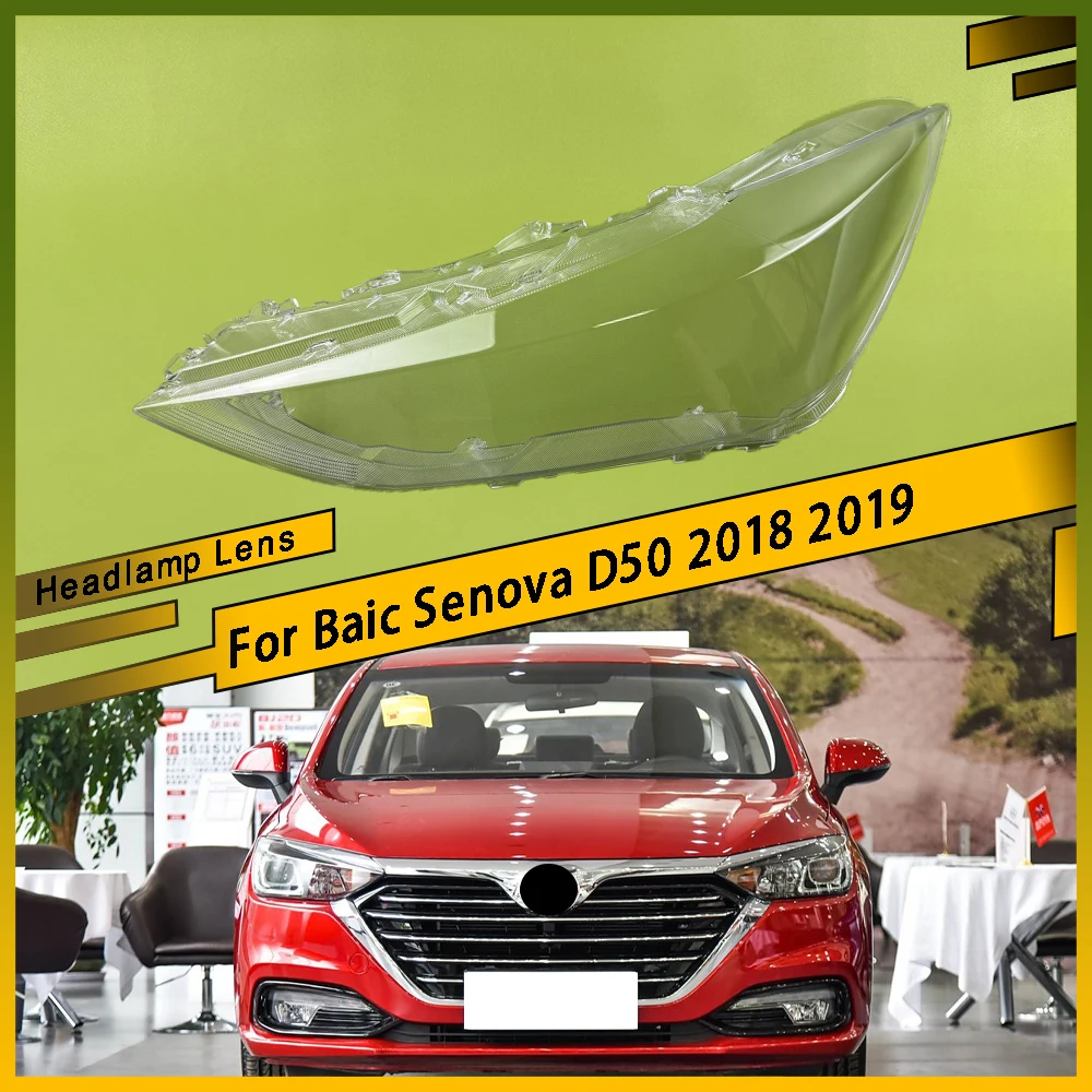 

Front Headlight Cover Lamp Headlamp Cover Shell Mask Lampshade Lens Glass Car Accessories For Baic Senova D50 2018 2019