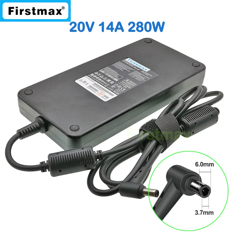 Imagem -04 - Adaptador para Laptop Asus Gaming Carregador Rog Zephyrus Gx703hr Gx703hs Gx551qr Gx551qs Gx650rs Gx650rx 20v 14a 280w