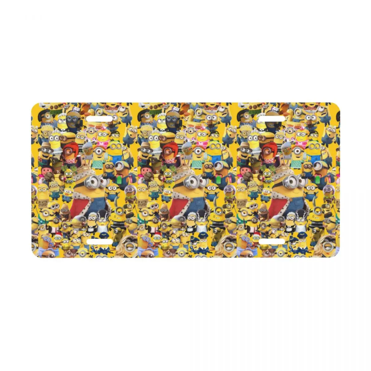 

Custom M-Minions Anime Wallpaper License Plate Decorative Car Front License Plate Cover Aluminum Vanity Tag 12 X 6 Inch