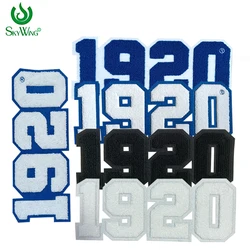 Sorority Chenille Zeta Phi Beta Patch Blue and White Greek Number 1920 Chenille Embroidery Patches Heat Applied Iron Patches
