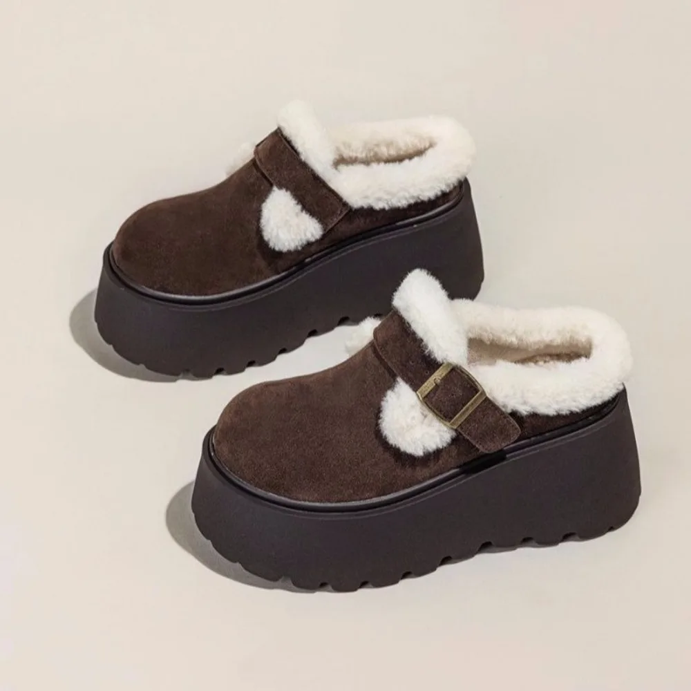 المرأة عالية منصة النعال 7 سنتيمتر حذاء بكعب ويدج المرأة خارج الجلود أحذية رياضية مكتنزة عادية تنفس نعال من القطن #3