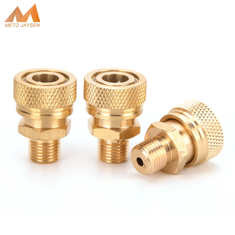 8mm Air Refilling Coupler Sockets Copper Fittings M10x1 1/8NPT 1/8BSPP Thread  Male Quick Disconnect Release Thickened 3pcs/set