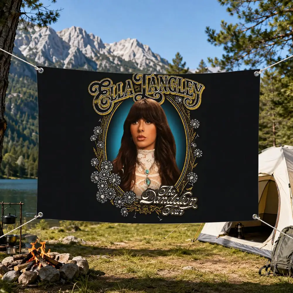 Singer E-Ella Langley dandelion Flags Aesthetic Wall Tapestry Printed Wall Hanging Living Room Party Outdoor Decor