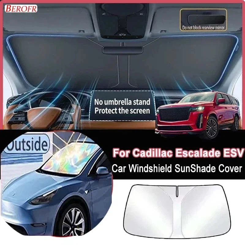 For Cadillac Escalade ESV 2021-2026 Car Windshield Sunshade Cover Front Window Sun Shade Heat Insulation Summer Auto Accessories