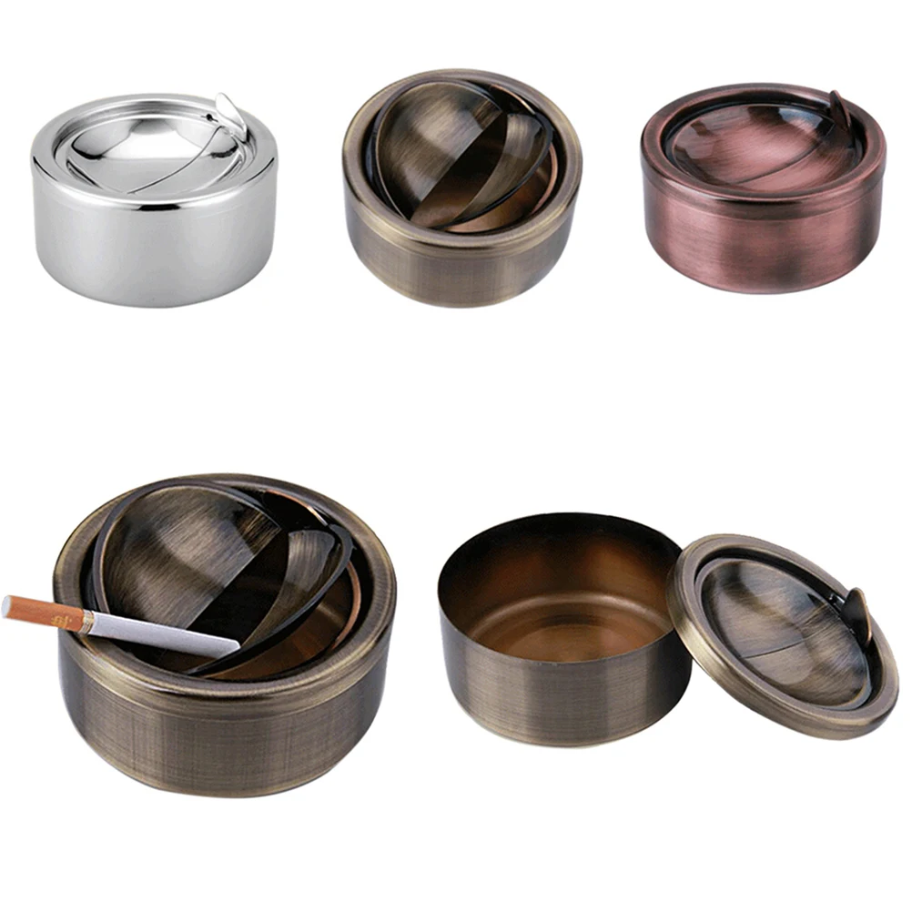 

Automatic Windproof Ashtray Stainless Steel Chimney Lid Smoke Outdoor Large Capacity Home Bar Cafe Hotel Restaurant