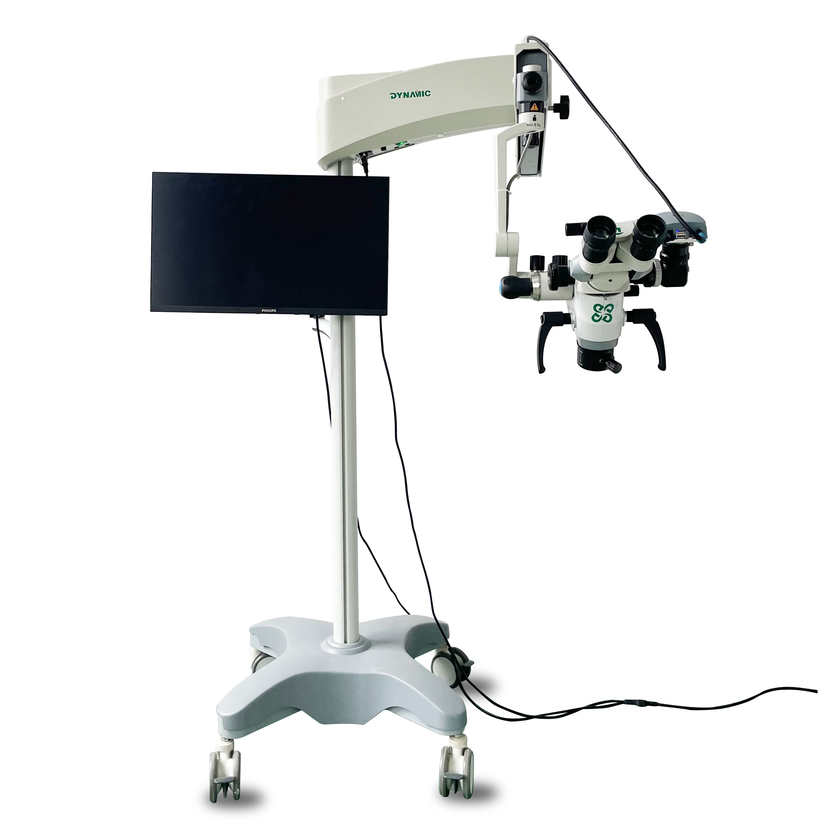Dynamic Medical Surgical Microscope 10x Magnification Rotatable Foldable Binocular Tube 3.36x-20x Zoom Adjustable