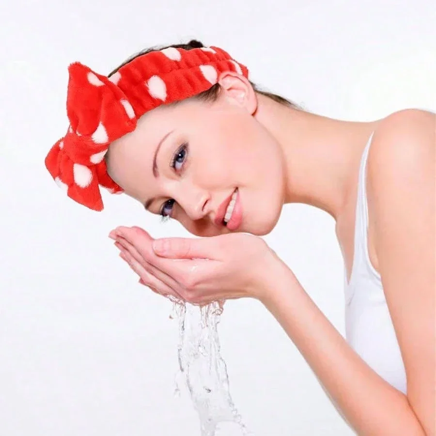 

8 Pack Spa Headband For Face Washing Makeup Yoga Women Soft Plush Hairband With Bow