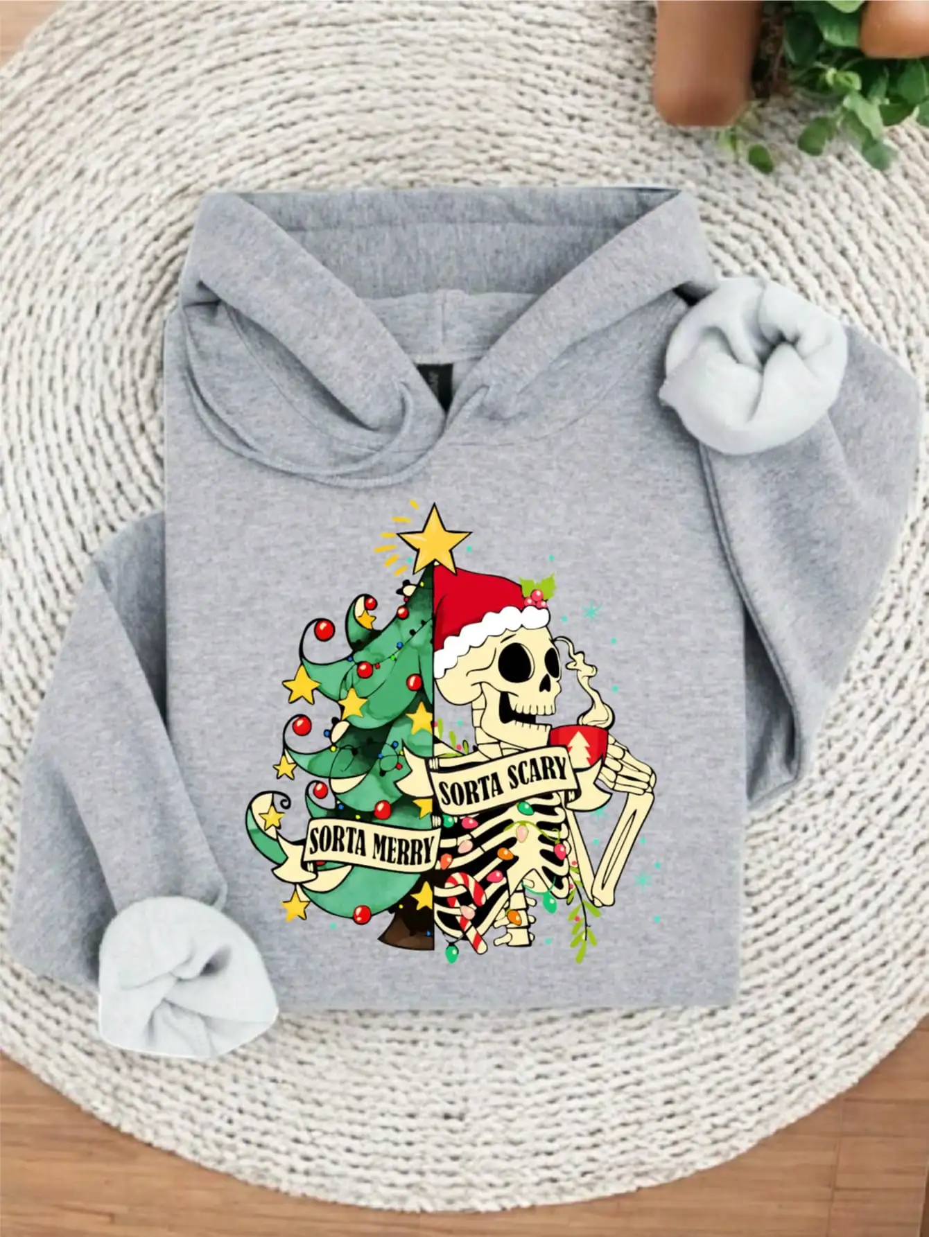 

Страшная толстовка Sorta Merry Sorta, забавные саркастические рождественские толстовки, худи с Рождеством, рождественский наряд в стиле ретро,