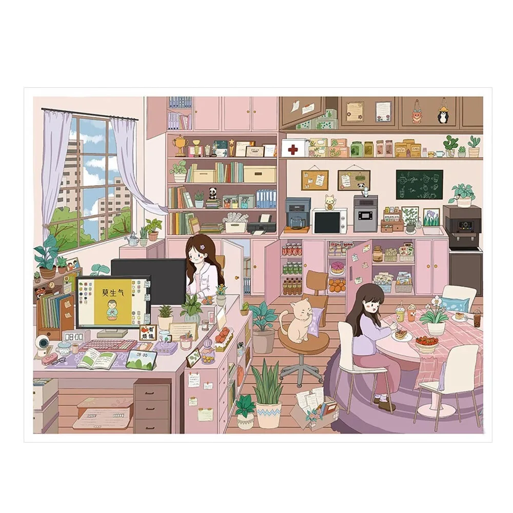 

Creative Kawaii Design Landscape Sticker Dessert Theme Comfortable Work 3D Sticker Cabin Scene DIY Sticker Festival Decoration