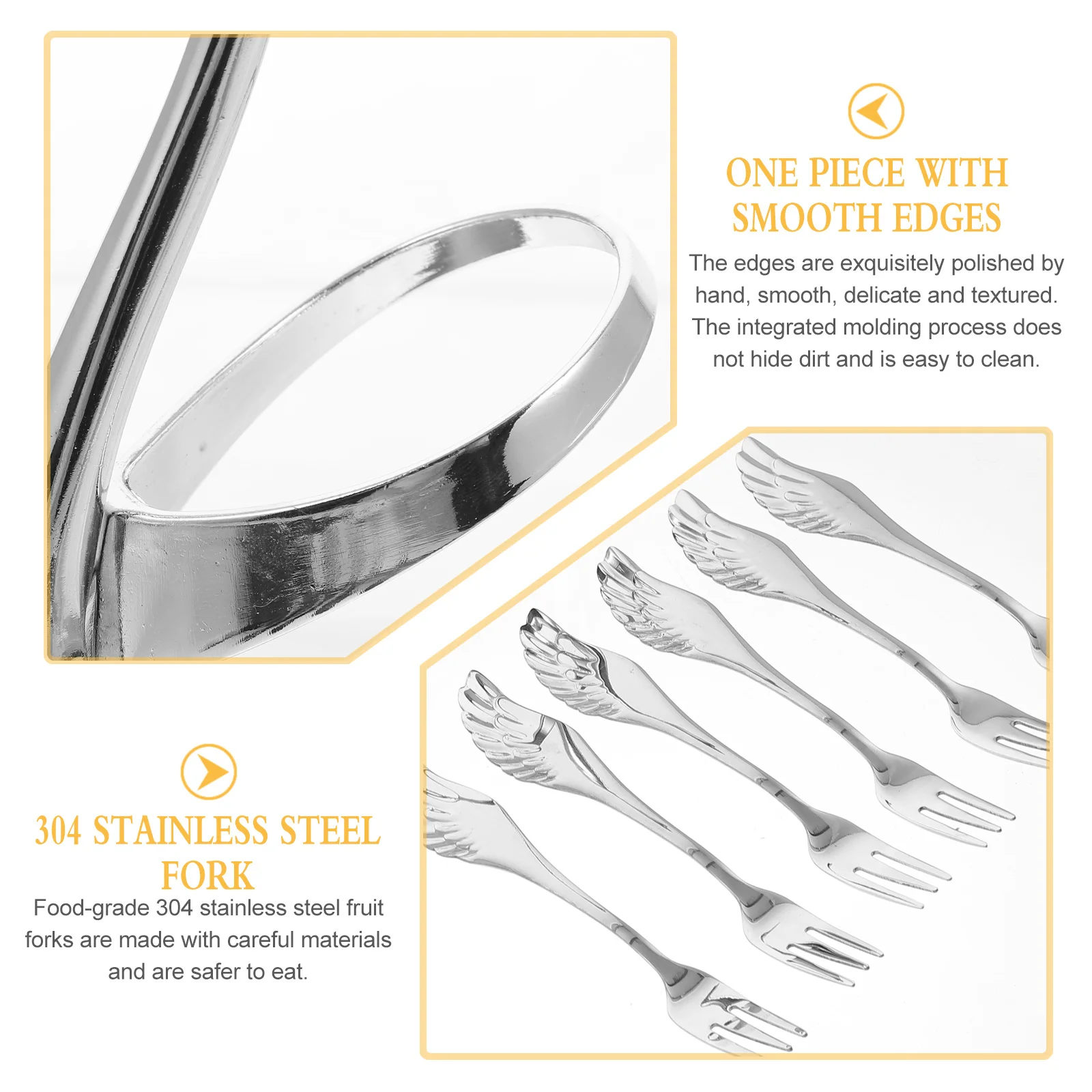 

1Set Swan Shaped Cutlery Set High Quality Stainless Steel 6 Piece Fruit Fork Holder for Dessert Serving Elegant Table Decor