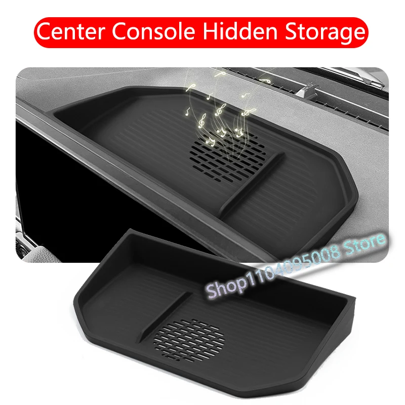 

For Toyota Prado 2024 Car Dashboard Tray Center Console Hidden Storage Box Behind Screen Tray Silicone Accessories