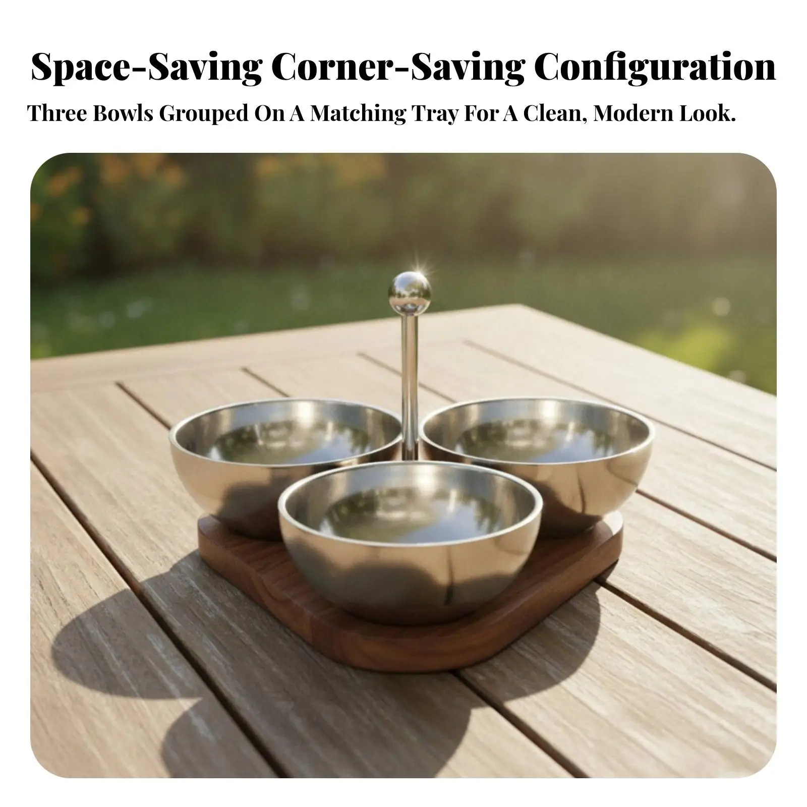 Modern Triangle Snack Bowl for Nuts Candy Dried Fruits with Metal Handle for Buffet Table Serving Tray