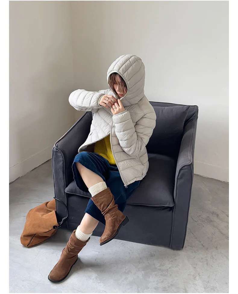 Solid Lightweight Hooded Padded Jacket Women Autumn Winter Casual Outdoor Soft Puffer Jacket Woman All Match Korean Warm Parkas