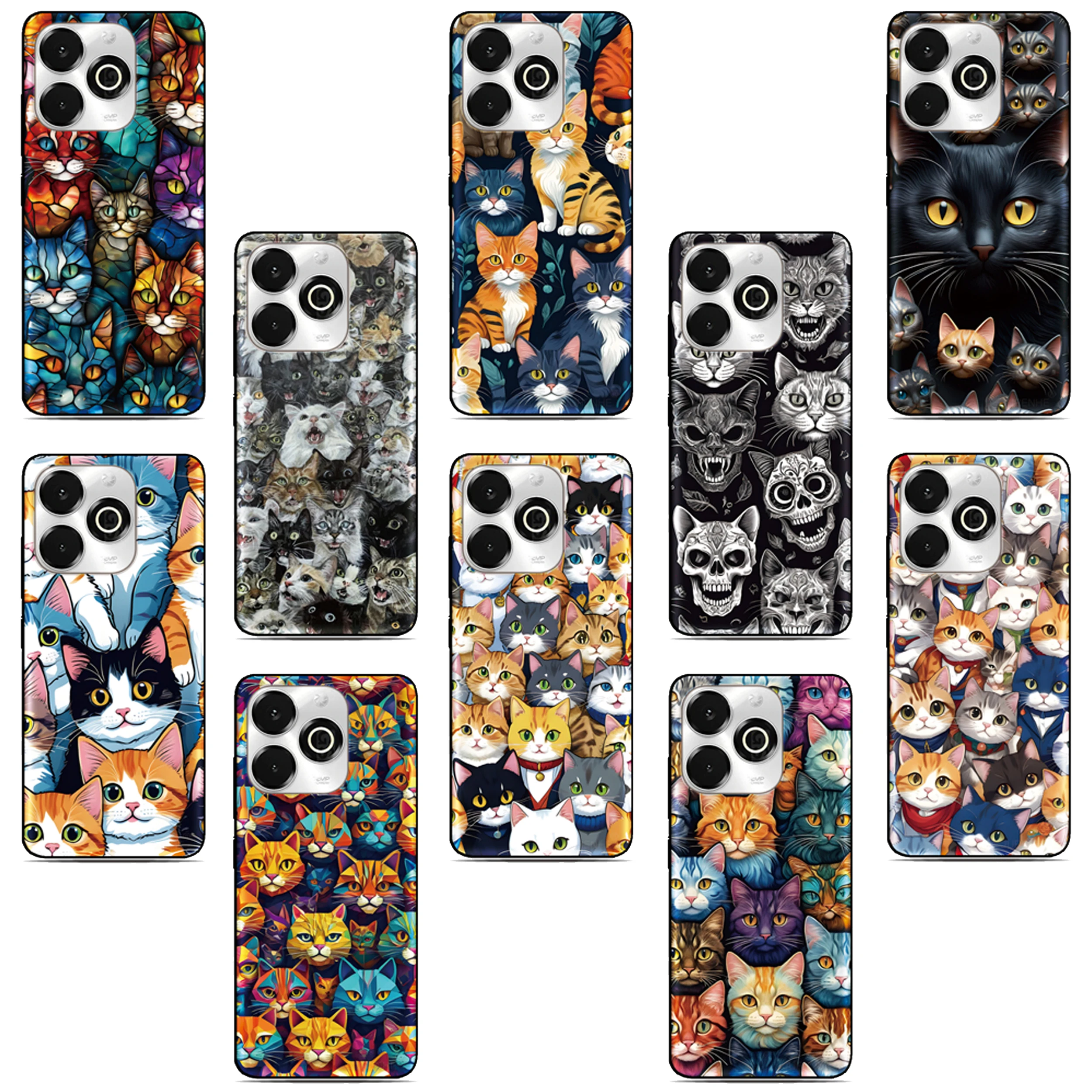 Niedliche Katzen-Foto-Handyhülle für WIKO T60 T50 T20 T10 View 2 4 Lite 5 Y50 Y60 Y80 Y51 Y61 Y82 Y52 Y62 Power U30 U20 U10 Rückseiten-Cover