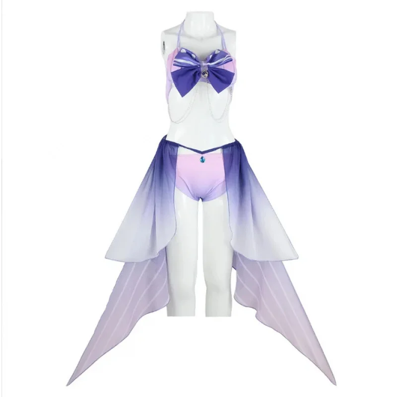A;3\v,7'd/Game Genshin Impact Swimsuit Cosplay Costume Sangonomiya Kokomi Bikini Beach Bathing Suit Anime Bathiw.3;v'6\b/ - view 3