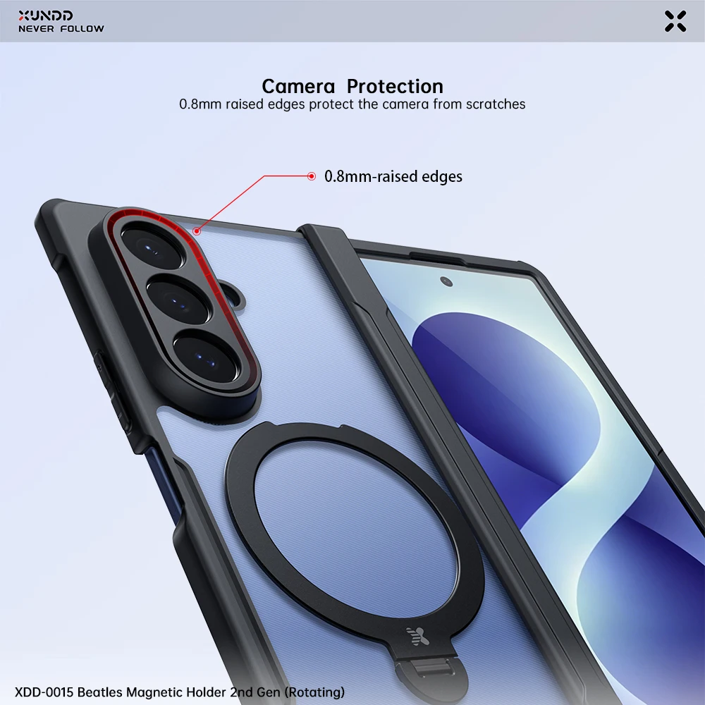 XUNDD For Samsung Galaxy Z Fold 8 Ultra Case Magnetic Kickstand Hinge Protection Clear Shockproof Airbag Cover PC TPU Anti Drop