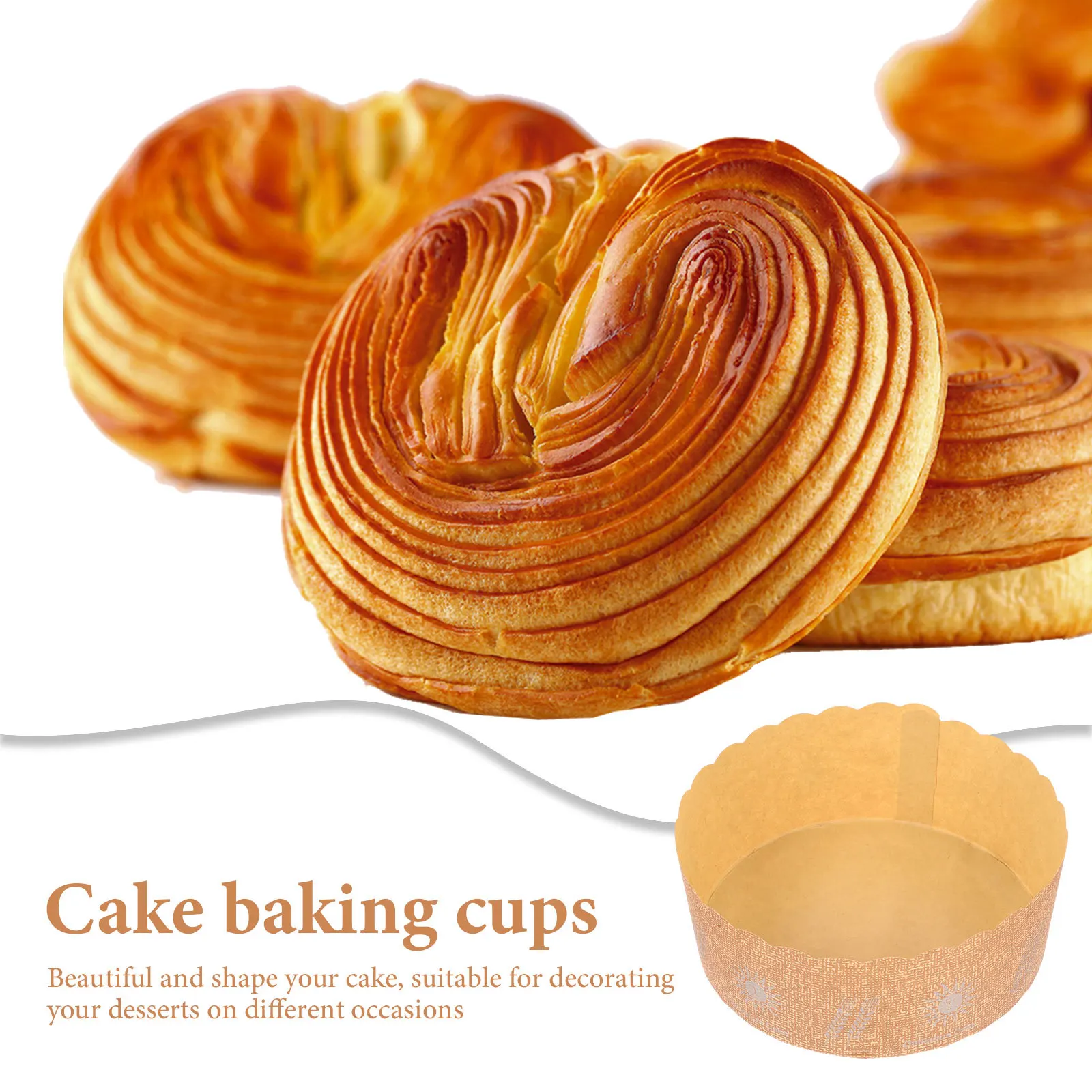 

100Pcs Paper Cupcake Cups Baking Cake Wrappers for Party Wedding Birthday Holiday Muffin Holders Heat Resistant