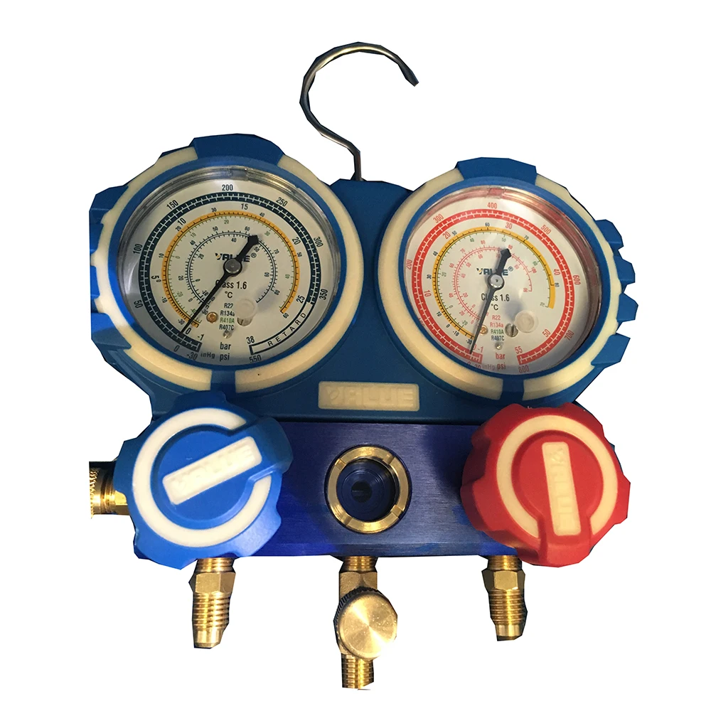 VMG-2-R410A-B Dual Manifold Gauge Refrigerant Tool High Precision for Air Conditioner