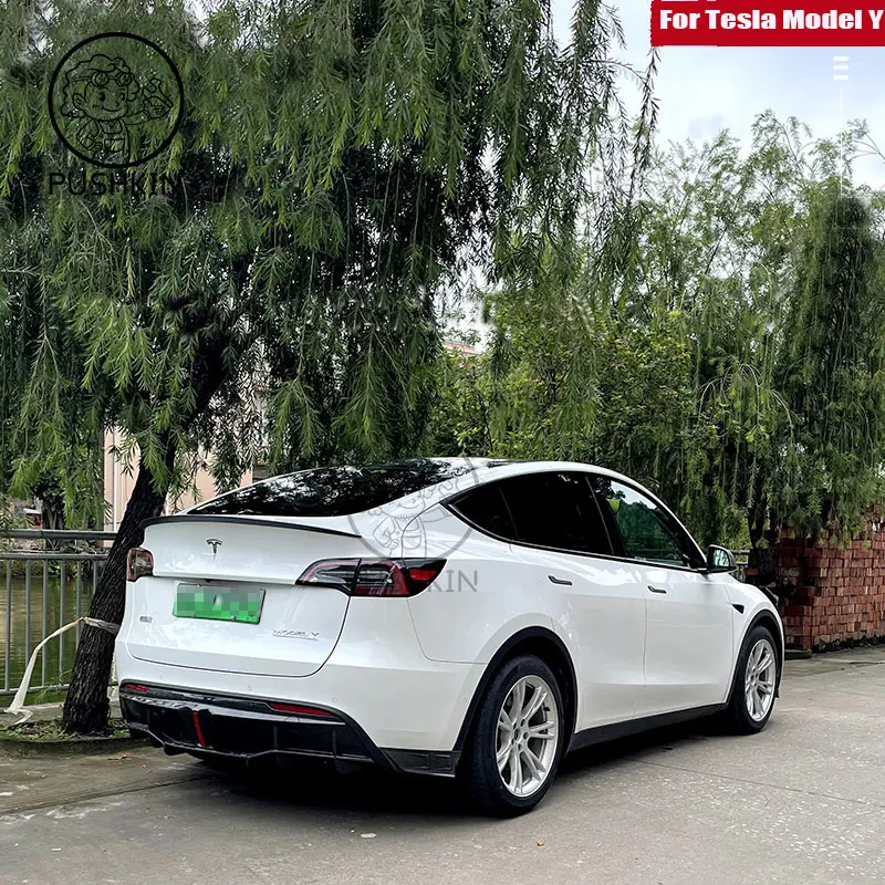 Car Tail ABS Spoiler Carbon Fiber Pattern For Tesla Model 3 Y 2020-2023 High-performance Exterior Modification Accessories