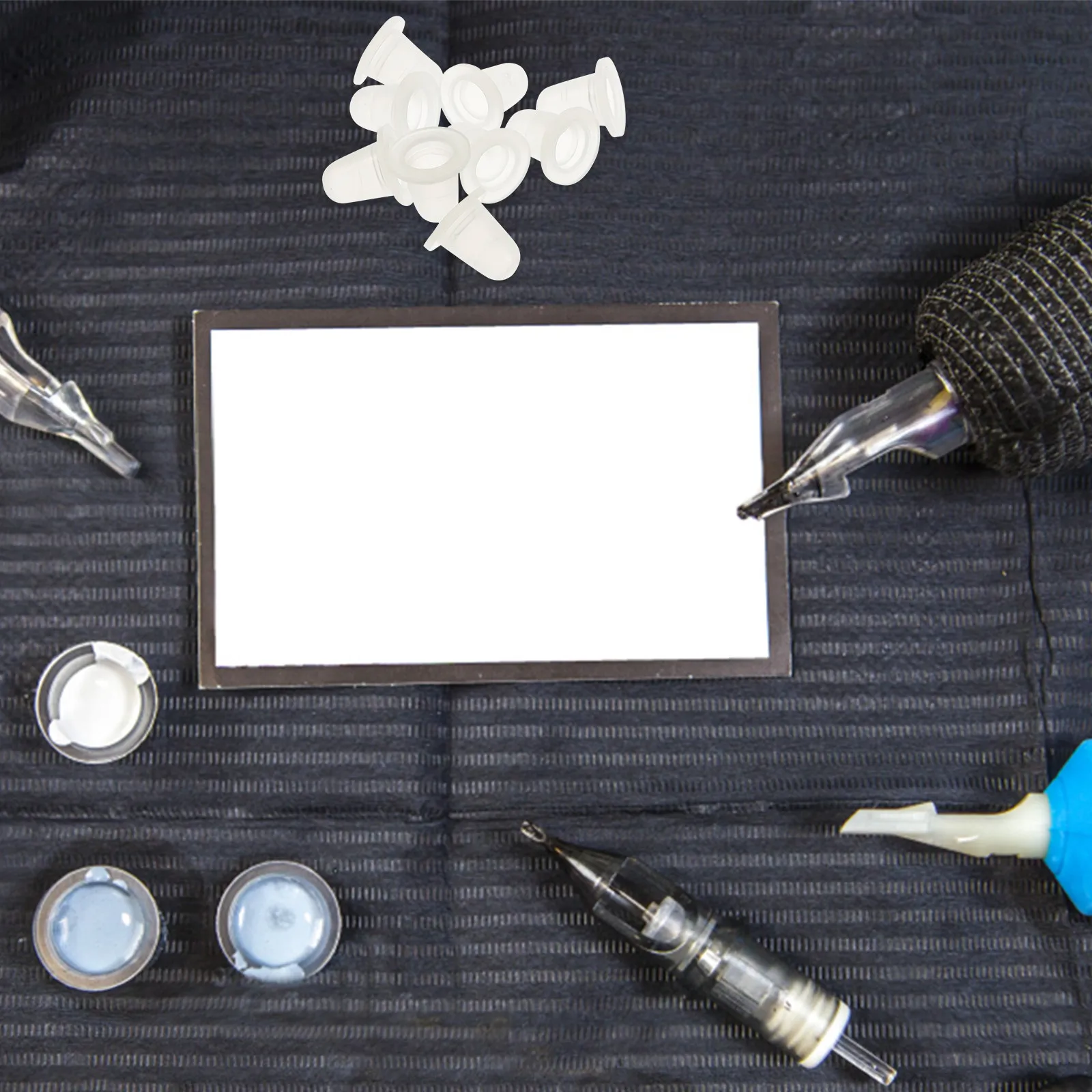 

200Pcs Pigment Cups Transparent Silicone Small Size Tattoo Ink Containers Reusable Disposable Kits for Semi-