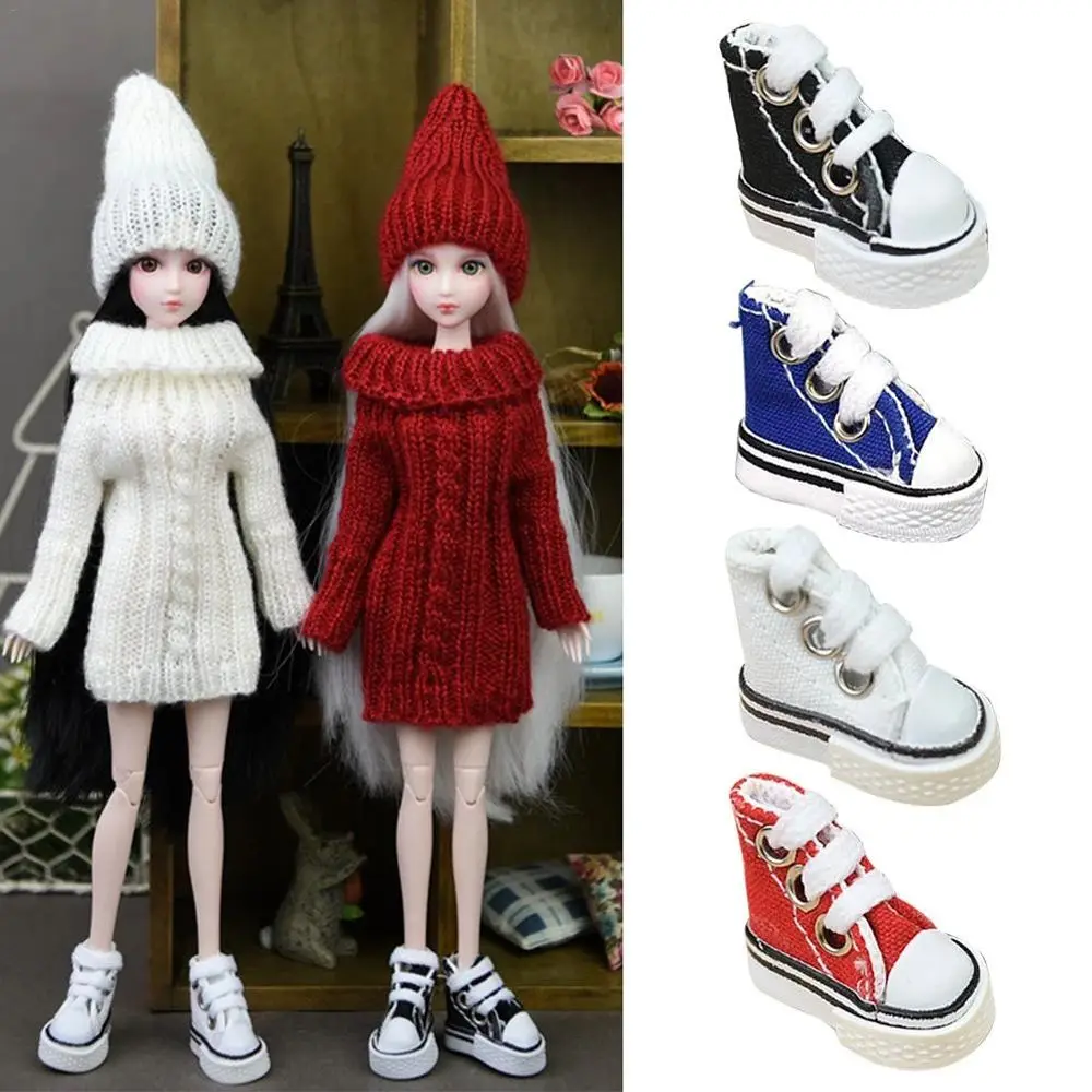 Dolls Shoes Accessories For Children Mini Shoes Casual Shoes Sneakers Shoes Doll 3.5CM Fashion Canvas Shoes Blyth Shoes