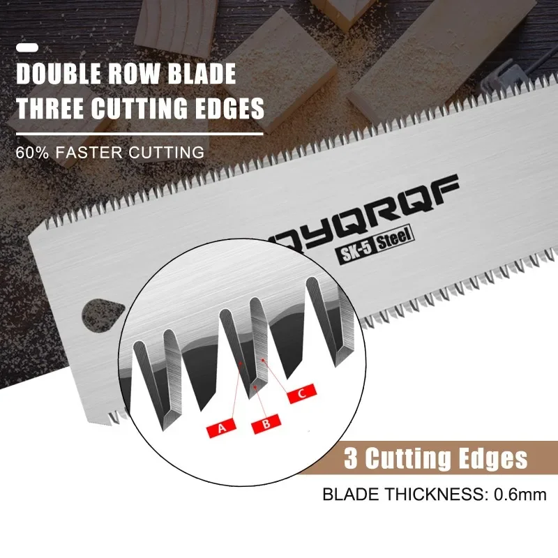 1 قطعة منشار يدوي صغير 6 بوصة منشار سحب ياباني حواف مزدوجة 15/17 منشار قطع فلوش لمشاريع النجارة ذاتية الصنع #4