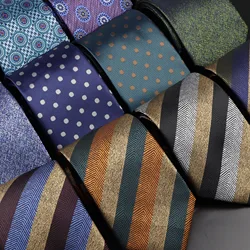 New Design Wedding Men Tie Green Green Brown Striped Dots Neckties Men Business Dropshipping Groom Collar Accessories Gift
