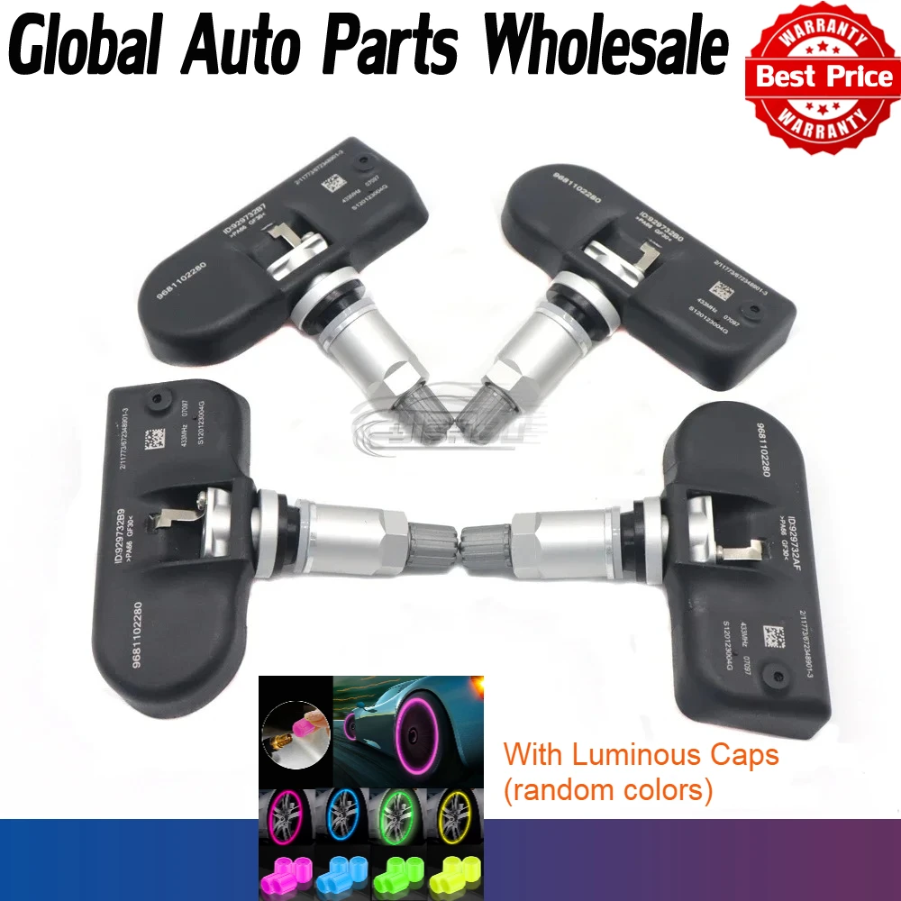 

9681102280 9659452180 9634866180 Автомобильный датчик давления в шинах TPMS 433 МГц для Peugeot 207 307 407 508 607 Citroen C4 C5 C6 C8