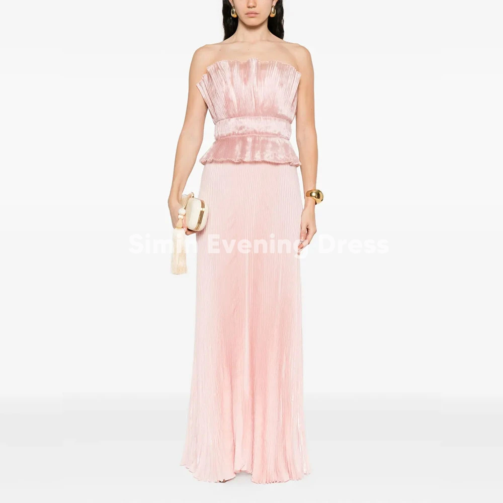 

Simin Customized Women's Strapless Sashes Draped Evening Dresses With Sleeveless straight Floor-Length Elegant Dresses 2025