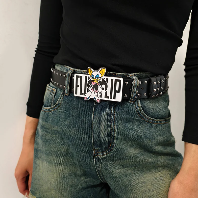 مبالغ فيها INS Harajuku Y2K ألف ليال أسود سرعة الصبي حزام اقتصاص رصع الديكور حزام الشارع نمط للرجال النساء تشي #3