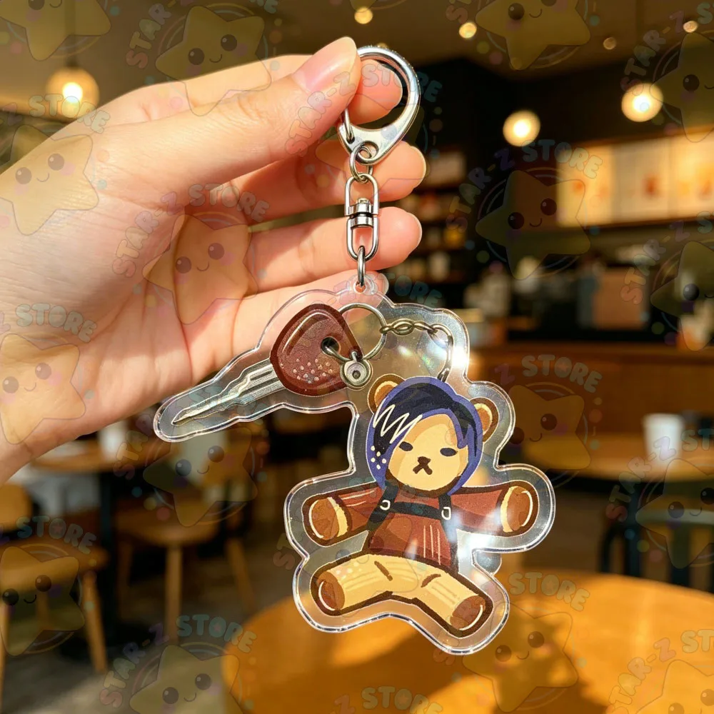 Cartoon Chibi Leon Kennedy Keychains Cartoon Chibi Keyrings Jewelry Manga Game Fans Gifts