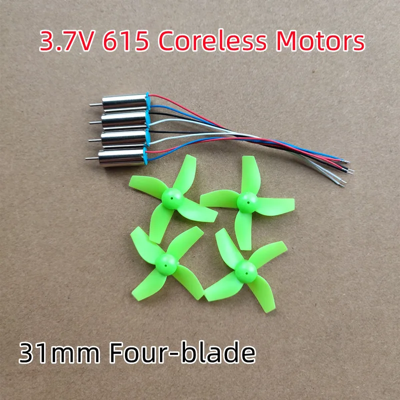 DIY Mini RC Drone 31mm Props Propellers 4-Blade 4Pcs 615 Motors H36 E010 Green Black White