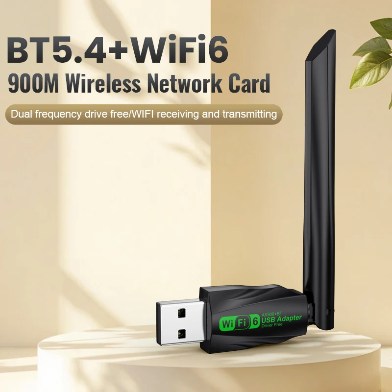WiFi 6 Wireless Network Card 900M BT5.4 Dual Band 2.4G&5GHz USB 3.0 High-Speed Wifi Adapter Driver Free For Desktop Laptop