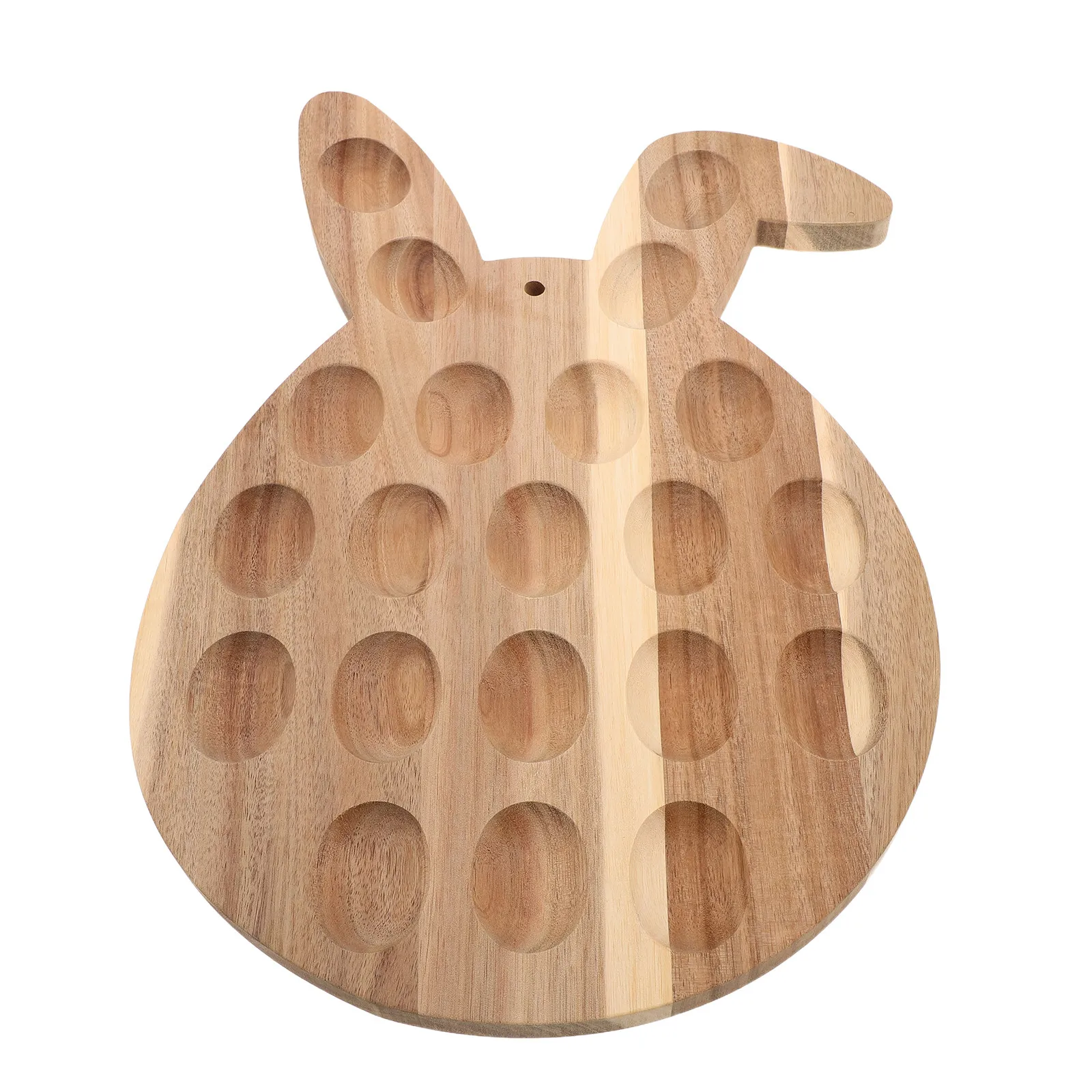 Wooden Egg Holder Countertop 21 Hole Rustic Farmhouse Style Deviled Egg Platter Easter Brunch Serving Tray Natural Grain Kitchen