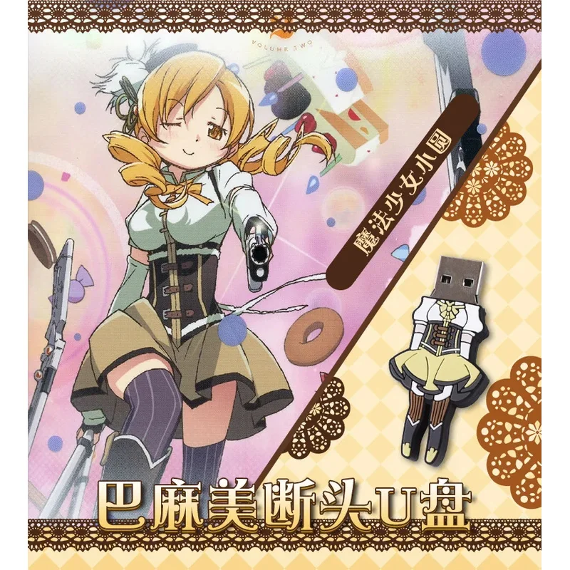 DY20Puella Magi Madoka Magica Tomoe Mami أنيمي تأثيري USB عصا محرك فلاش الذاكرة عصا تخزين تأثيري الدعائم اكسسوارات هدية