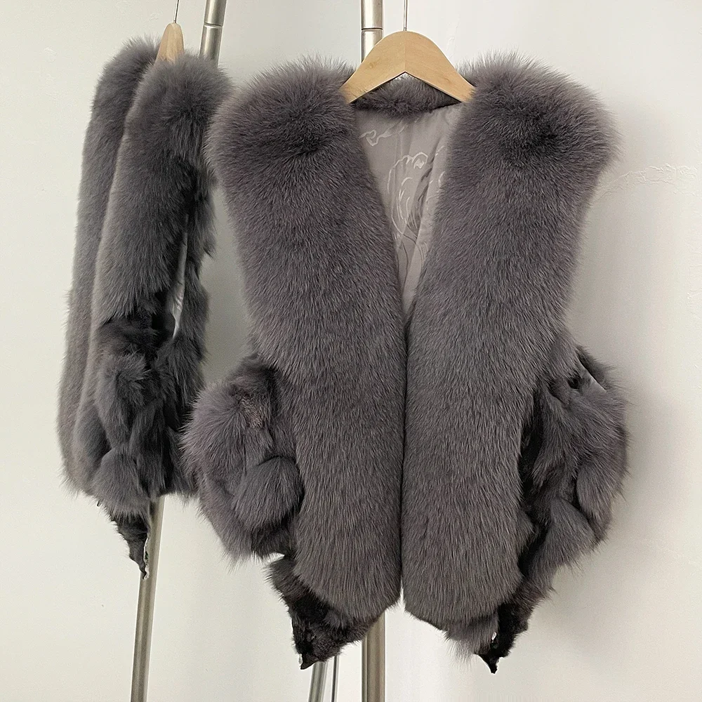 المرأة الشتاء معطف الفرو سترة الفراء الحقيقي معطف الفرو الطبيعي ديمي الموسم سترة للنساء الكورية Dongdaemun ملابس عالية الجودة سيدة #4