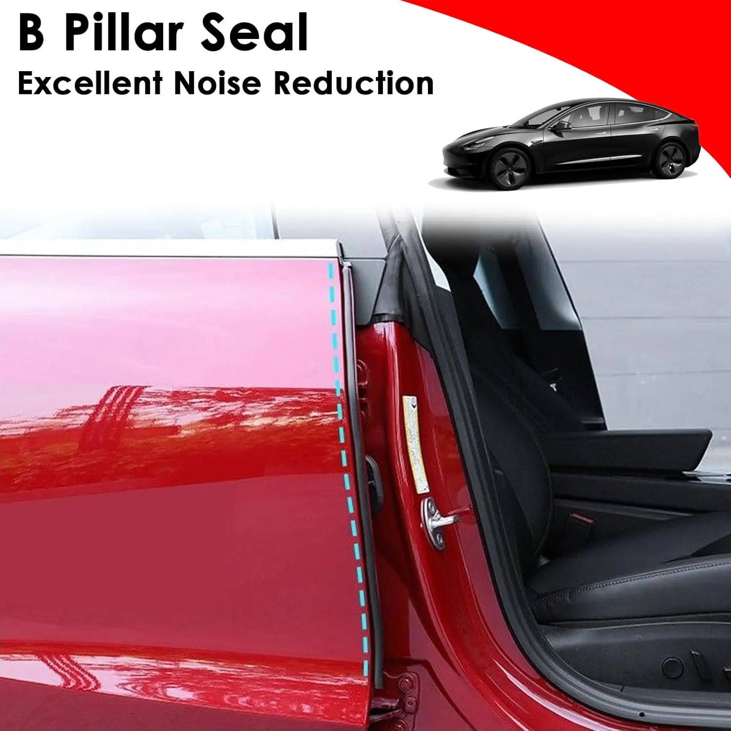 For Tesla Model 3 Highland,,Door Seal Strip Kit Rubber Noise Insulation Weather strip Trunk Hood Sunroof  AB Pillar Trim Sealing