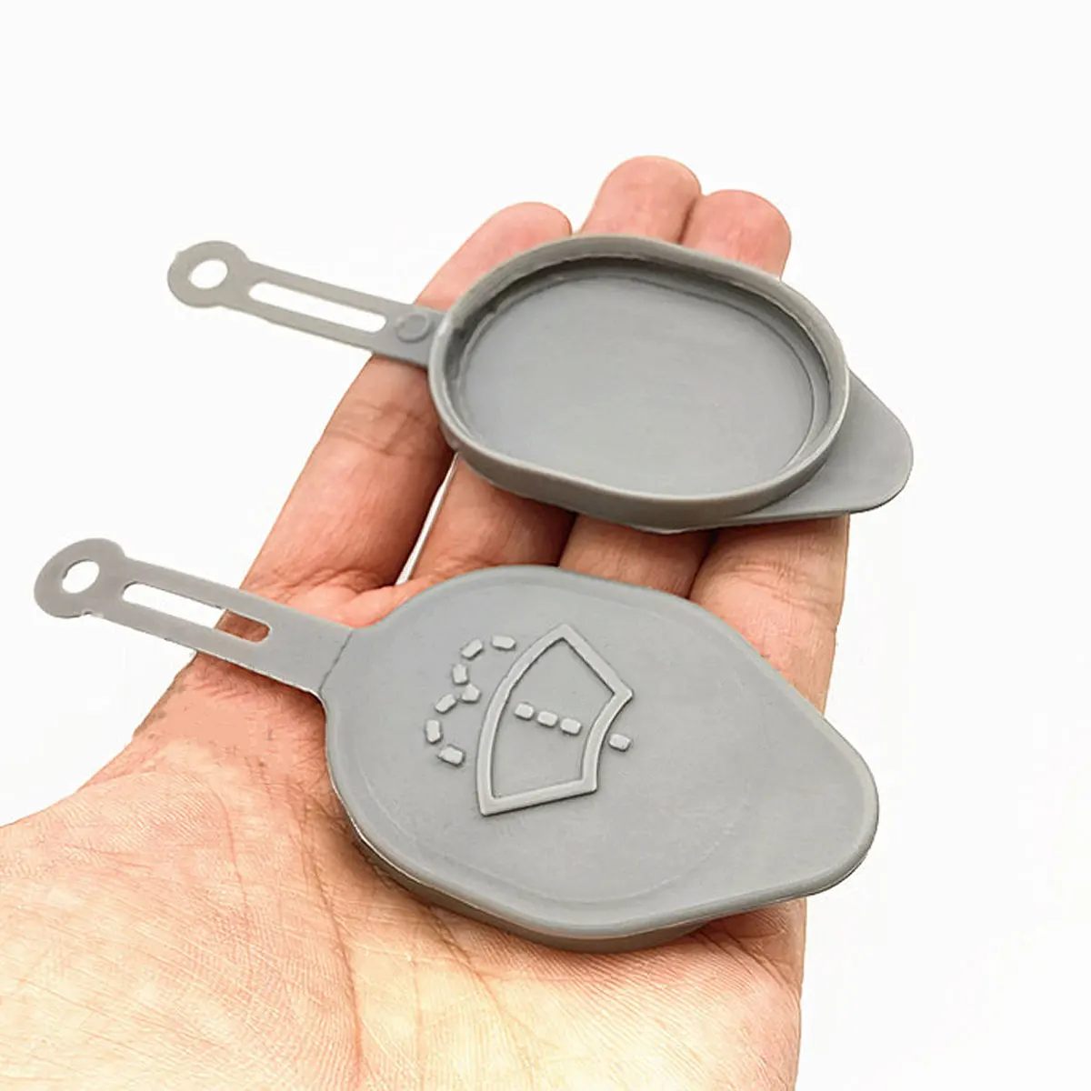 1 Stück grauer Scheibenwischer-Waschflüssigkeitsbehälterdeckel für Nissan Murano 370Z 350Z Infiniti EX35 G25 G35 Q40 Q60 QX50, 28913-JK60A – Detail 2