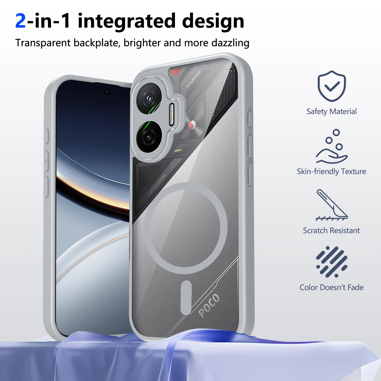 

Translucent Frosted Shield Protective Case Cover for Redmi Turbo 4 Pro Wireless Charging Case Poco Fundas Poco Redmi Turbo 5 Max