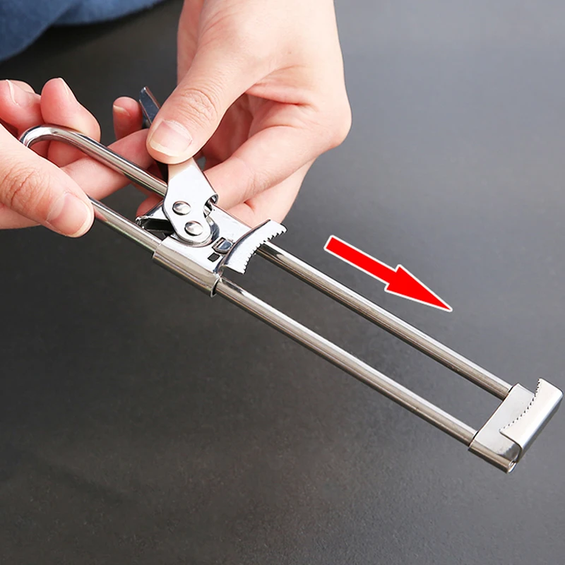 Can Opener Adjustable Stainless Steel Jar Opener Non-Slip Multifunctional Can Bottle Cap Opener for Jars Home Kitchen Gadgets