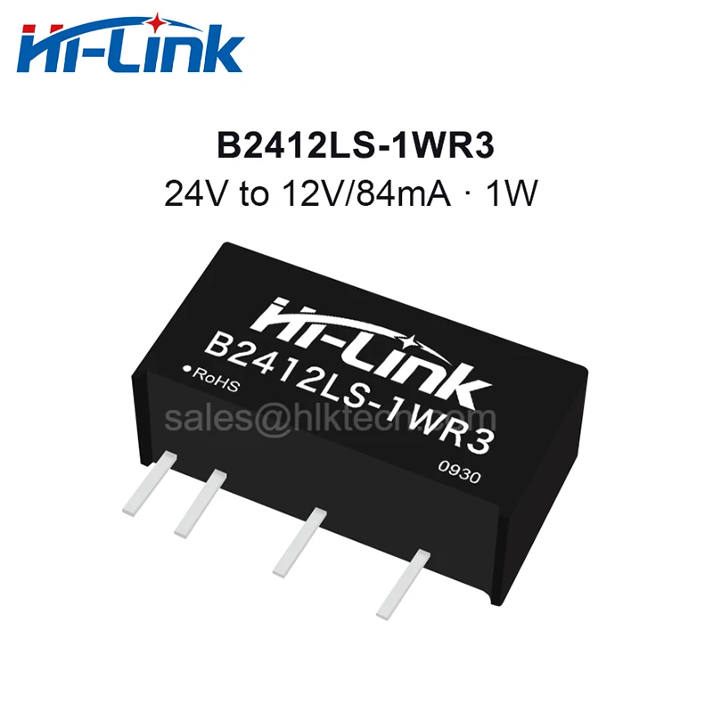 Free Shipping Hot Sale 10pcs B2412LS-1WR3 1W 24V to 12V 84mA DC DC Converter Isolated Power Supply Module Hi-Link Offical