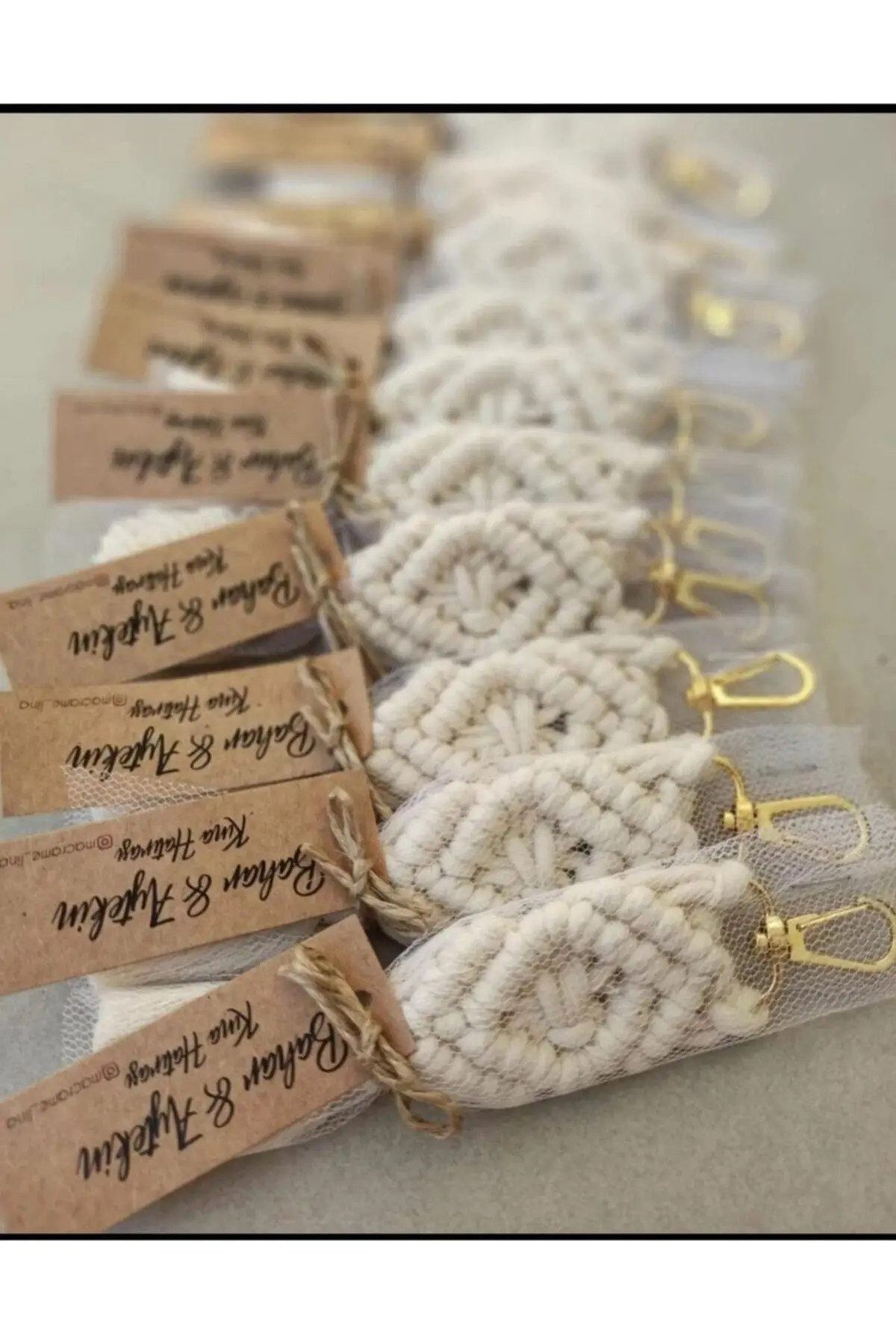 Macrame keychain 100 PCs tassel handmade persnalization wedding engagement Bachelorette baby shower gift DHL expres shipping