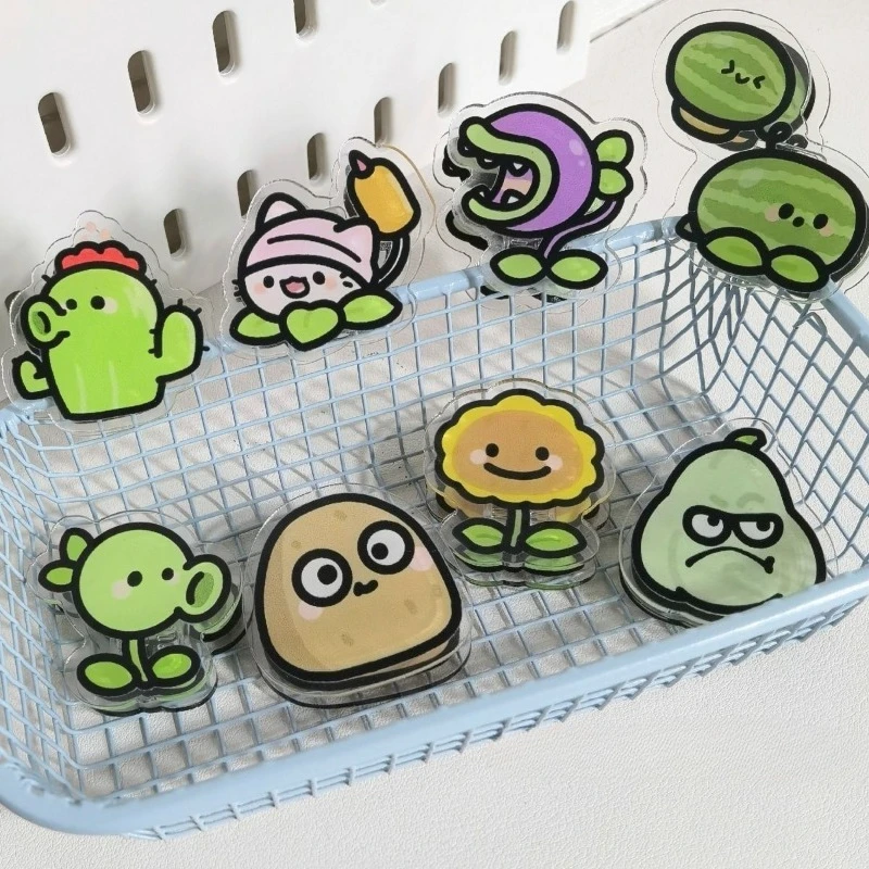 

Набор из 8 двусторонних акриловых зажимов для бумаги с героями мультфильма Plants vs. Zombies, разноцветные, для организации рабочего стола