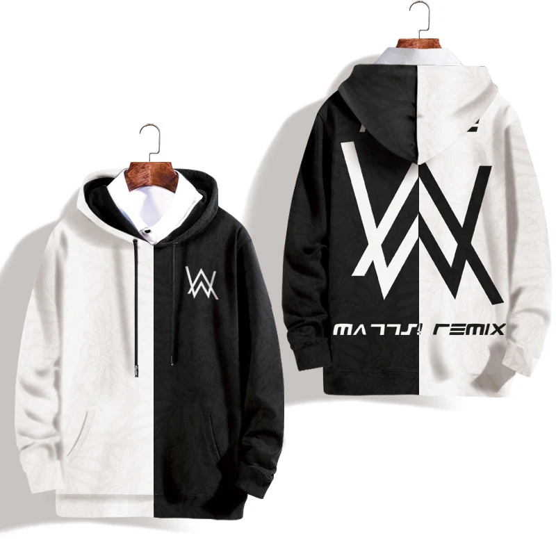 2024 Autumn 3D Printed Autumn Ins Fashion Brand AlanWalker Hoodie Men's Hooded Plus Size Thin Jacket Trendy Men's Clothing